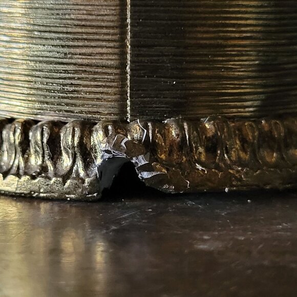 Vtg Stylebuilt Glass With Omolu Gold Tone Bow Base, Hollywood Regency - Picture 9 of 9